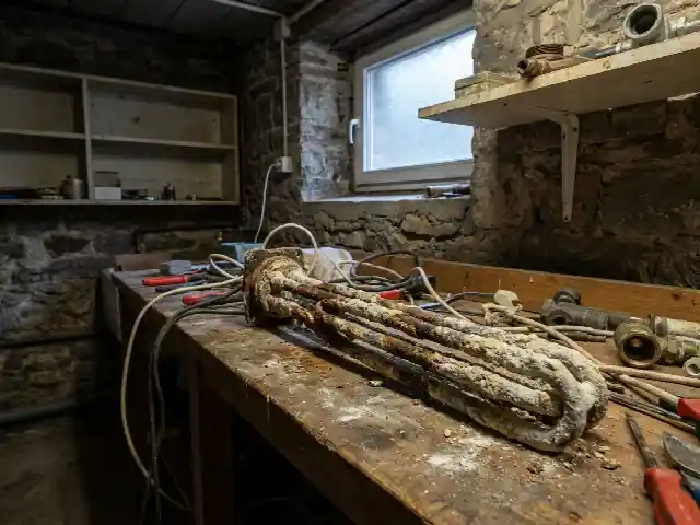 Verwarmingselement van een boiler met dikke kalkaanslag